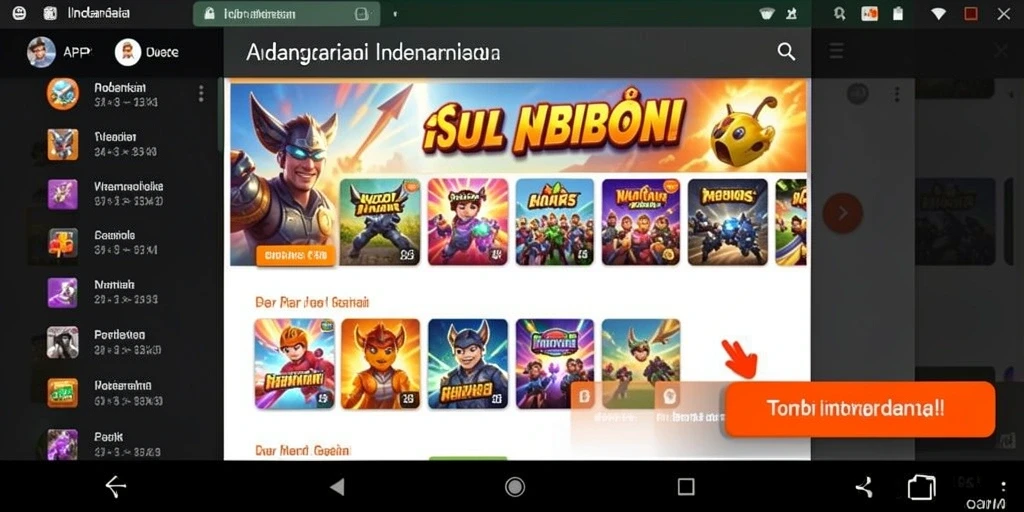 Tampilan antarmuka utama game 555F.